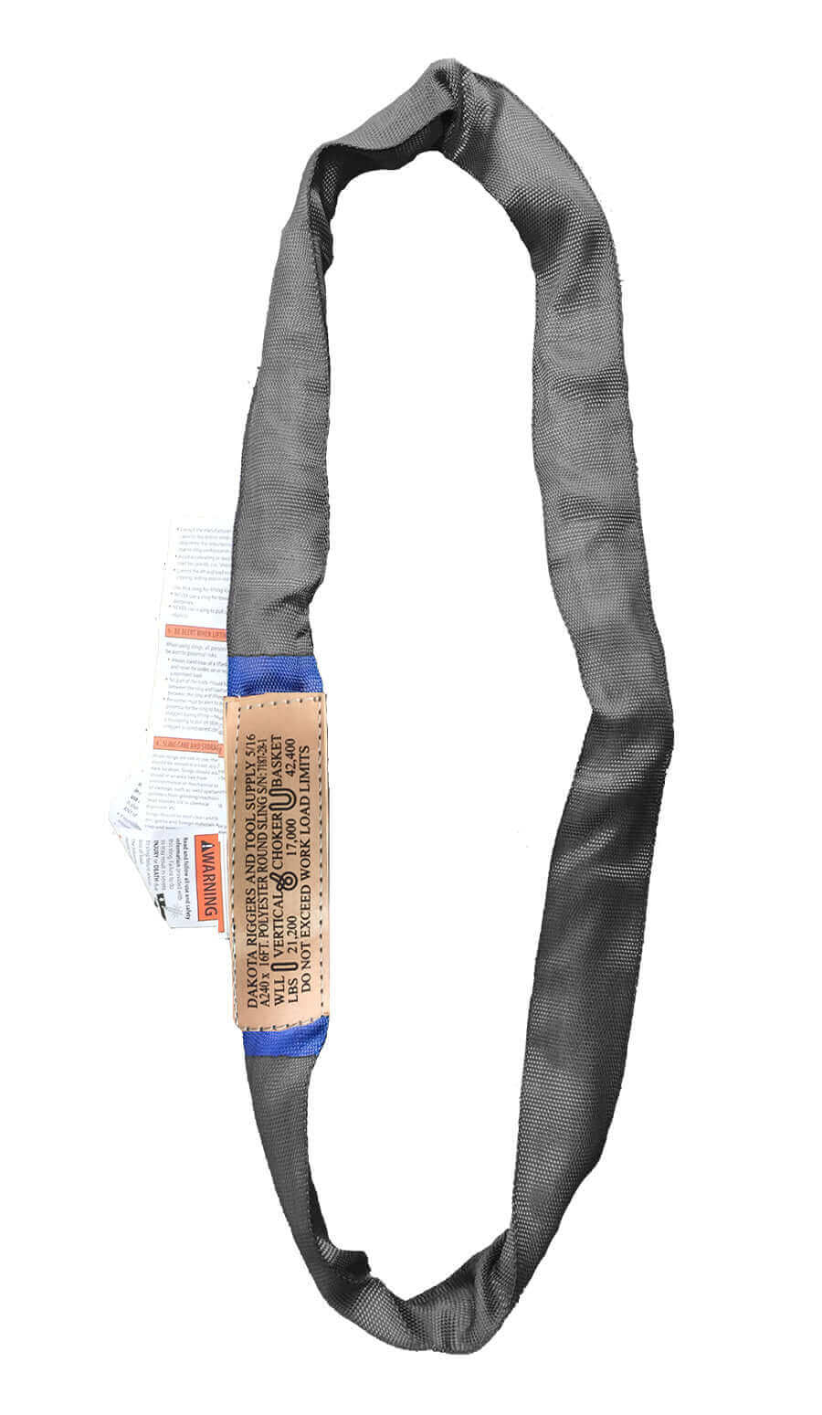 Blue endless polyester round sling