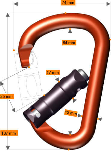 Rock Exotica Pirate Triple-Lock Aluminum Carabiner