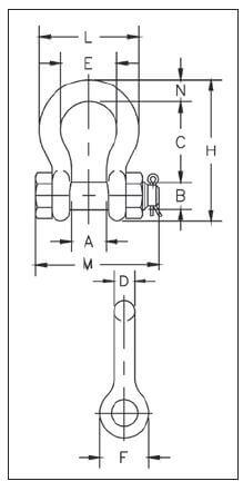Crosby® G-2130 1" Bolt-Type Anchor Shackle