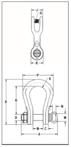 Crosby® S-2160 30 Ton Wide Body Shackle