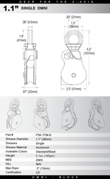 Rock Exotica® Single Sheave Omni-Block 1.1" 