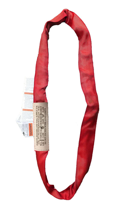 Red endless polyester round sling
