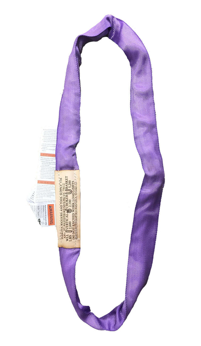 Purple endless polyester round sling