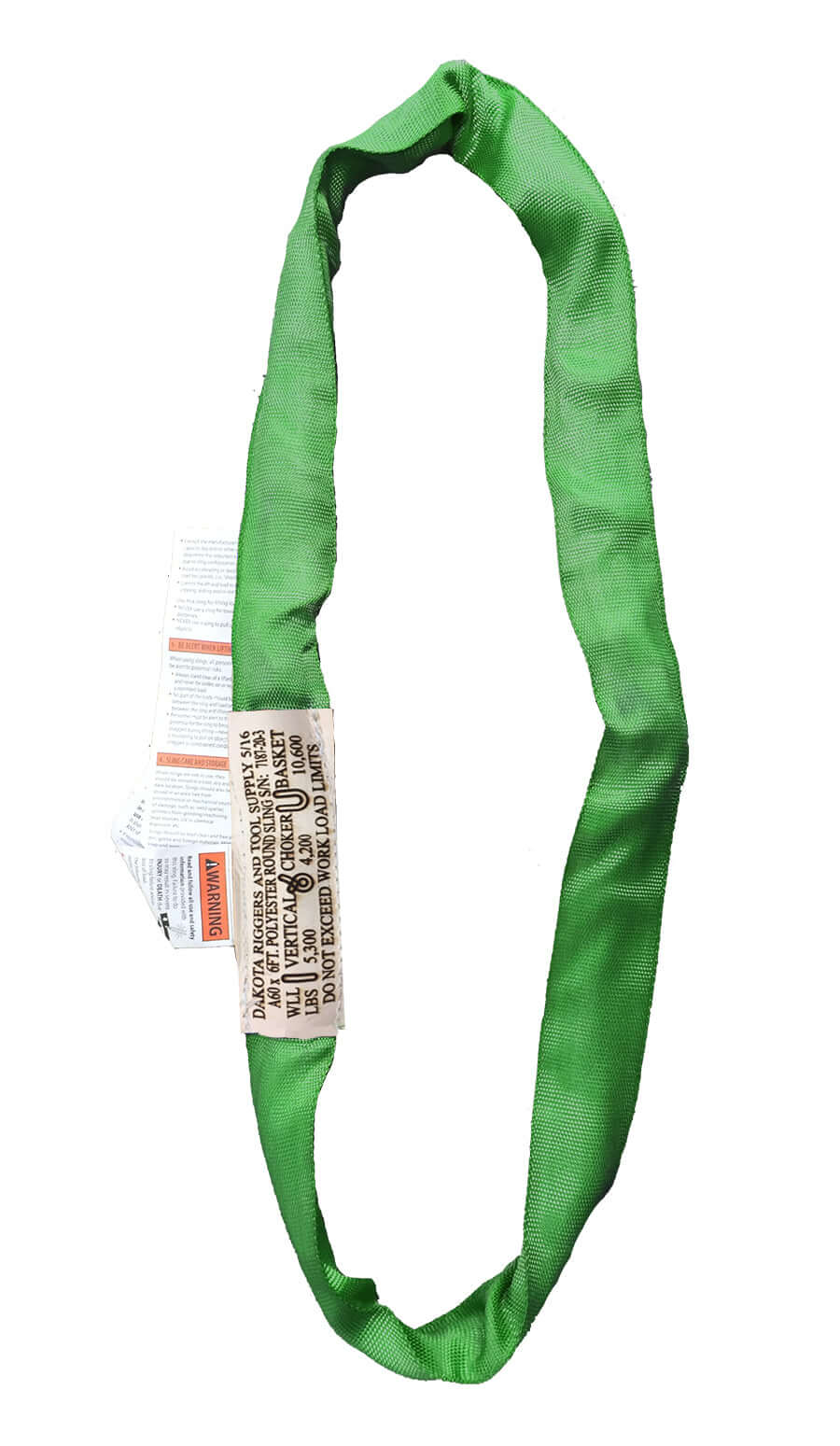 Green endless polyester round sling
